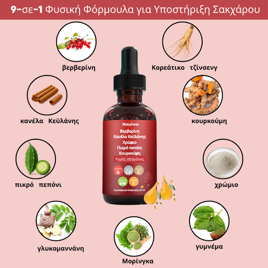 Naturivia™ | Βερβερίνη & Κανέλα Κεϋλάνης Σταγόνες ρυθμιστή